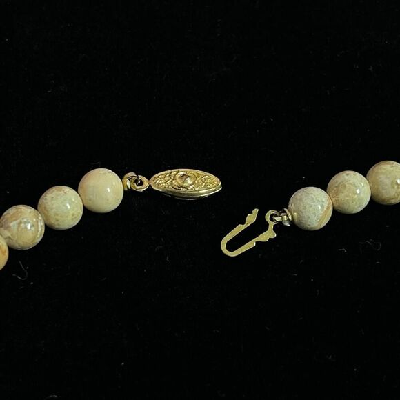 Picture Jasper, Bovine, and Sunstone Crystal 31 in Beaded Necklace w/ Brass - Picture 7 of 7